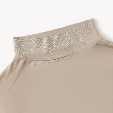 Rhinestone Neck Cover Fake False Muslim Women Fake Collar Modal Blouse Top Dubai