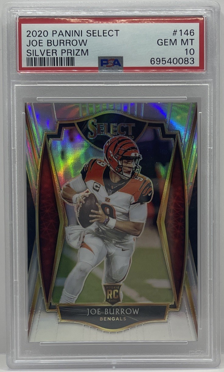 2020 Panini Select Joe Burrow Premier Level Silver Prizm #146 Rookie PSA 10 GEM