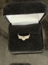 Genuine Diamond Ring 10k White Gold Size 6.25...