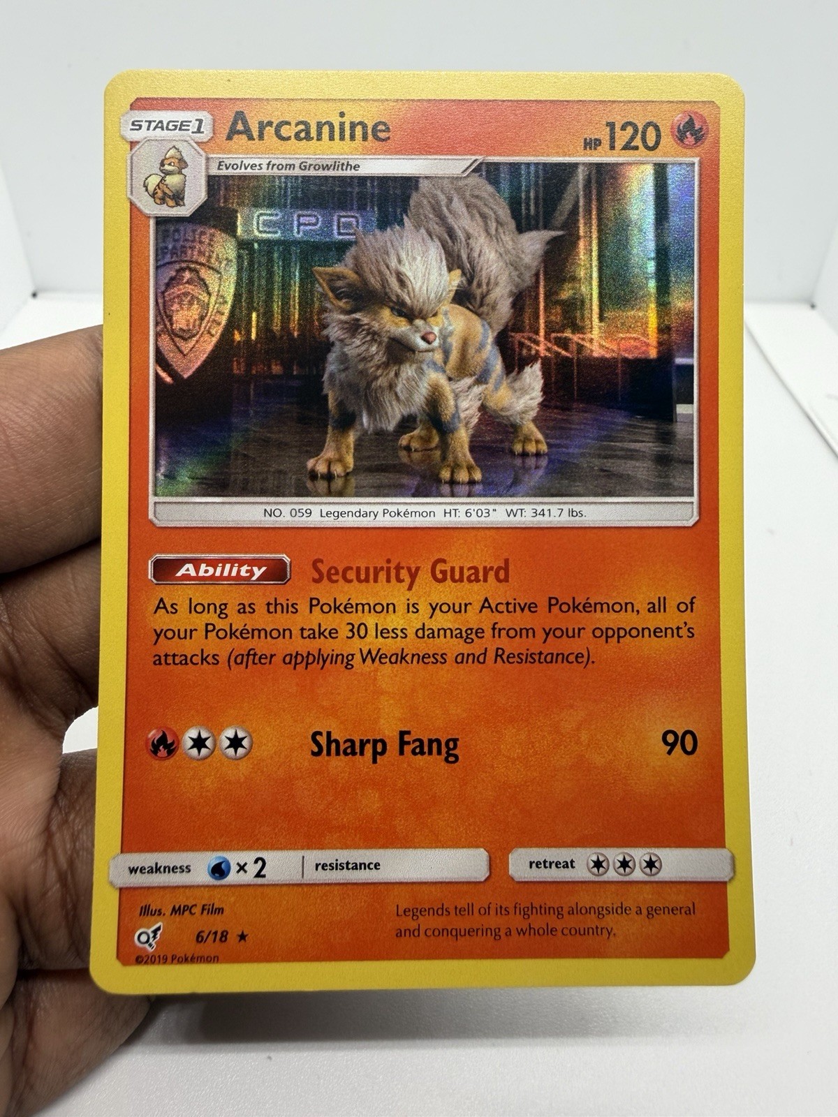 Arcanine 6/18 2019 Detective Pikachu Pokemon Card TCG Holo Promo Exclusive NM
