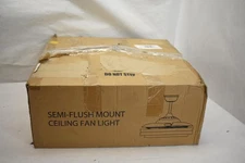 LEDIARY 42 Inch Semi-Flush Ceiling Fan Light Retractable Black Y22FSD0012-1801