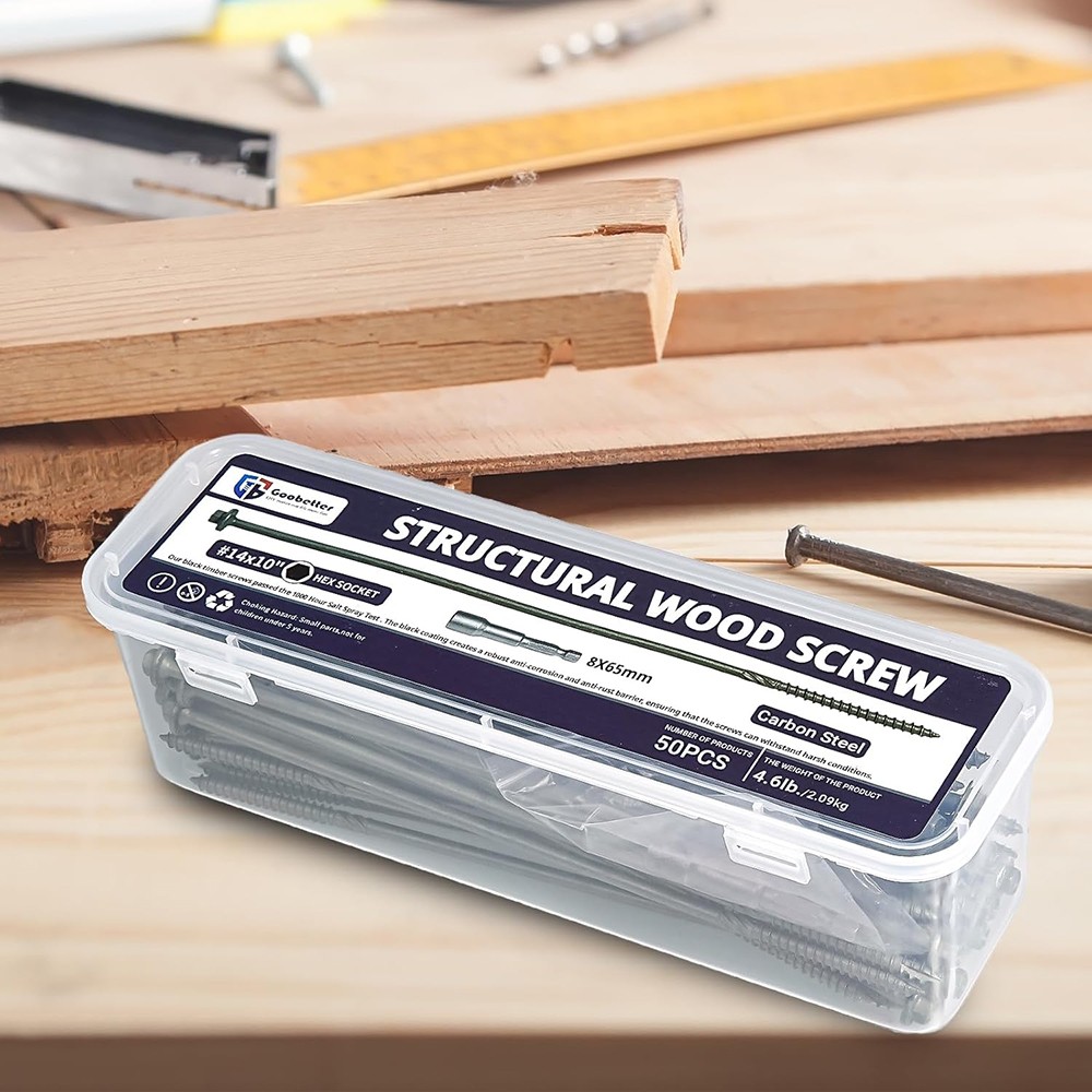 Heavy-Duty Green Timber Structural Wood Screws with Hex Socket 14*10" Extra Long