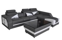 Leder Eck Sofa Mit Usb,Garnitur Ecke Sofas Couchen Polster Wohnlandschaft Luxus