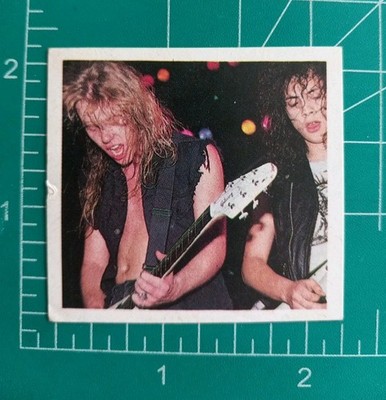 1986 ROCK STARS MUSIC STICKER CARD METALLICA ROOKIE JAMES HETFIELD KIRK HAMMETT 