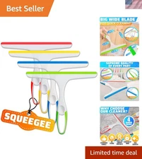 Shower Glass Squeegee 4Pcs 9.5 inch Flexible Silicone Blade Window Tile