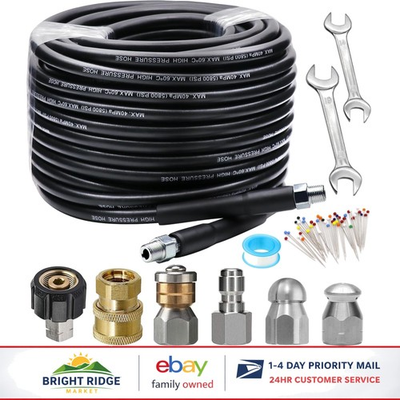 #ad Pressure Washer Hose 100FT for Drain Cleaning with Waterproof Tape and Spanners $115.91