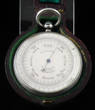 Cased Sterling Silver Compensated Pocket Barometer, E Lennie Edinburgh 1897