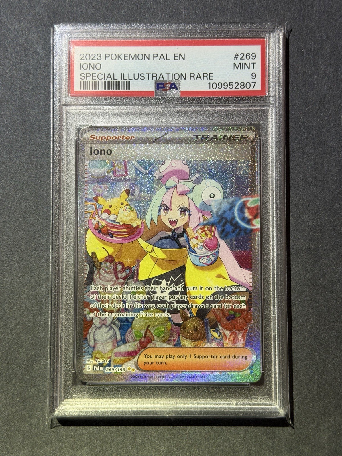 2023 POKEMON PAL EN PALDEA EVOLVED SPECIAL ILLUSTRATION RARE #269 IONO PSA 9