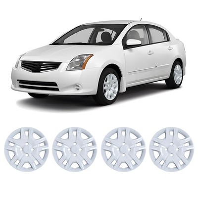 Hubcaps 16 Inch For 2007-2012 Nissan Sentra R16 Bolt-on White Lacquer Set 4