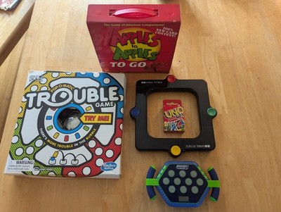 Kids Games Lot Trouble Apples to Apples To Go UNO Go Snake Attack Brainbolt Mint