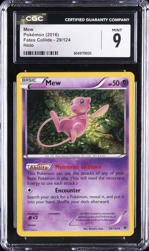 2016 FATES COLLIDE HOLO #29 PKEMON MEW CGC 9