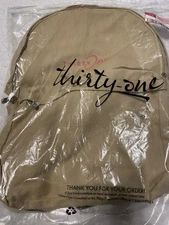 Thirty One Relaxed Backpack Warm Sand Color Thirty One Logo Pink Thread- NEW