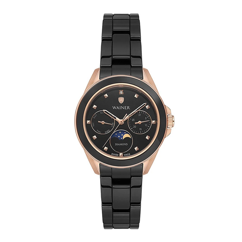 Reloj Pulsera Mujer Wainer Hecho en Suiza WA.18040-E Diamante Cerámica Foto 4 de 4