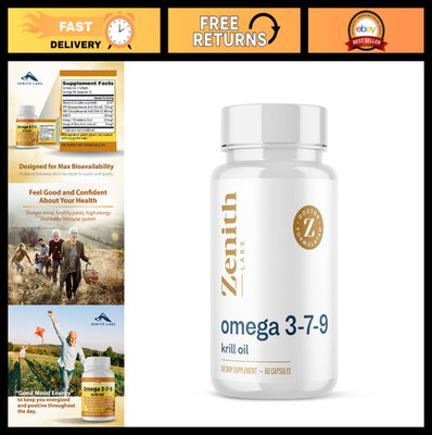 Omega 379 Supplement with Krill Oil - EPA, DHA, Omega-7 & Omega-9 for Max Absorp