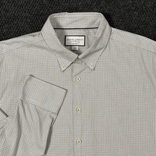 Charles Tyrwhitt Men's Dress Shirt 18 35 Slim Fit White Black Gingham Non Iron
