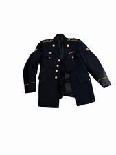 US Army Service Uniform ASU Dress Blue Coat Jacket Military Enlisted Tunic 34SC
