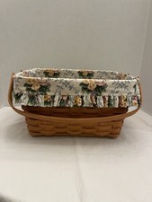 Longaberger 1997 Mother's Day Edition Woven Basket With Two Trays Made In USA