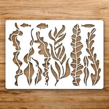 Aquatic Plants Large Reusable Wall Stencil For Painting DIY Home Decor Template