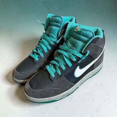 Nike Dunk High Anthracite Turquoise 2012 Sneakers 317982-052 Mens Size 9.5