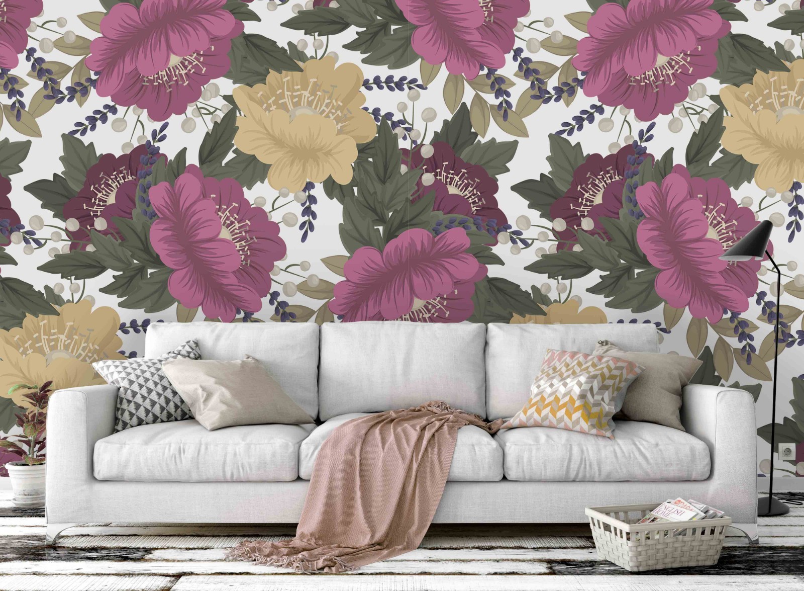3D Vintage Flower Pattern Wall Murals Wallpaper Murals Wall Sticker
