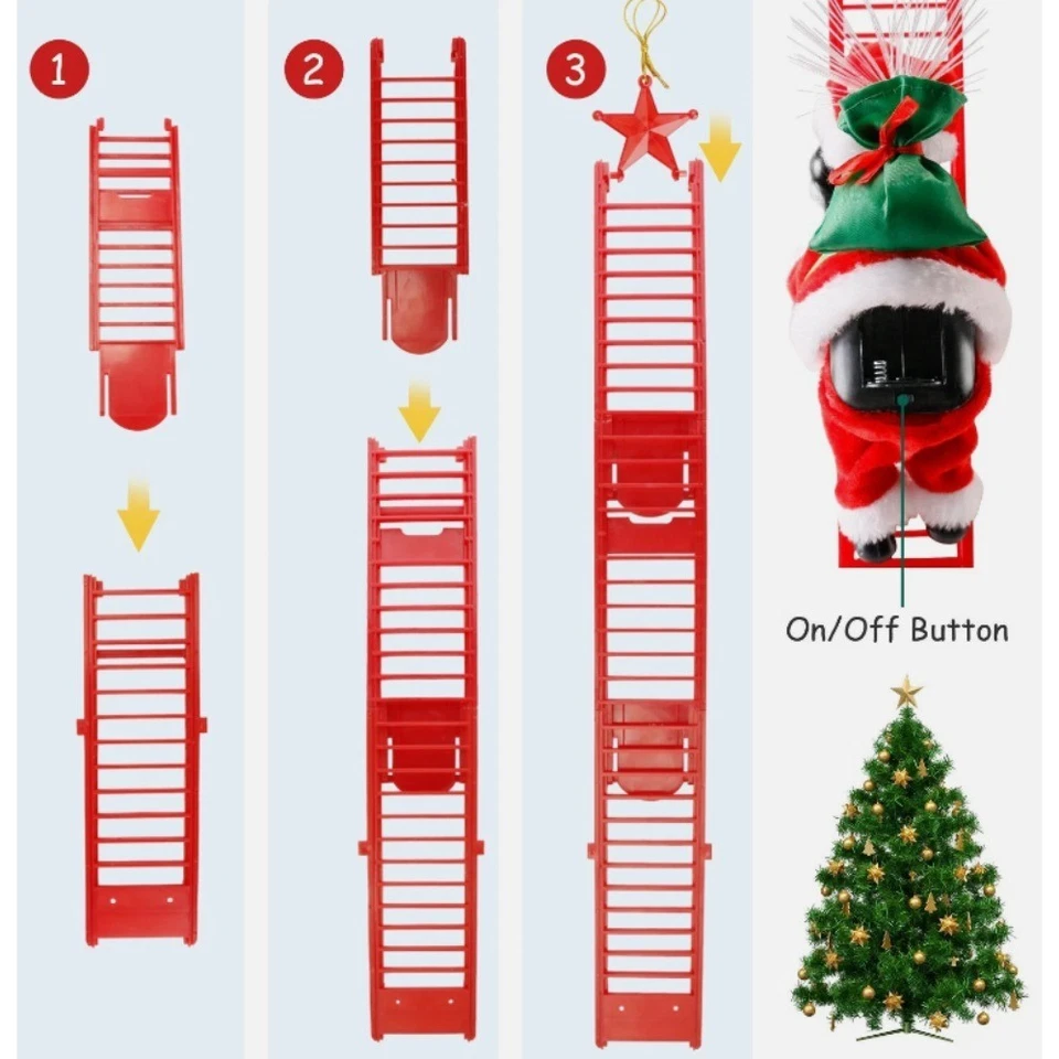 Santa Claus Cuerda de Escalada Eléctrica Escalera Escalada Santa Escalera Eléctrica Santa Foto 3 de 4