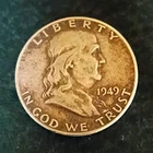 1949 Franklin Half Dollar 50C Philadelphia Business Strike 90% Silver KM#199