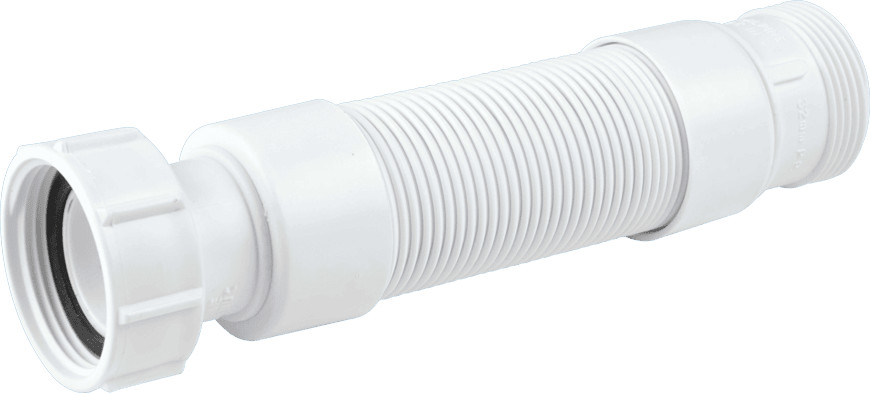 McAlpine FLEX-JKS Flexible Fitting - BSP Coupling Nut x BSP Male Thread, White