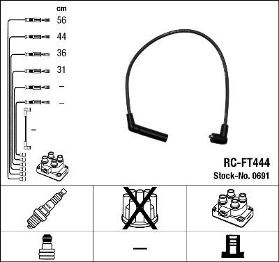 ZÜNdleitungssatz NGK 0691 FÜR Hyundai ZÜNdkabelsatz ZÜNdkabel KIT-image