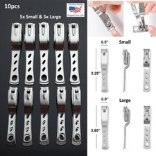 10pcs Finger Nail Toe Handle Clippers Trimmer Swivel Head - 5 Small  5 Large