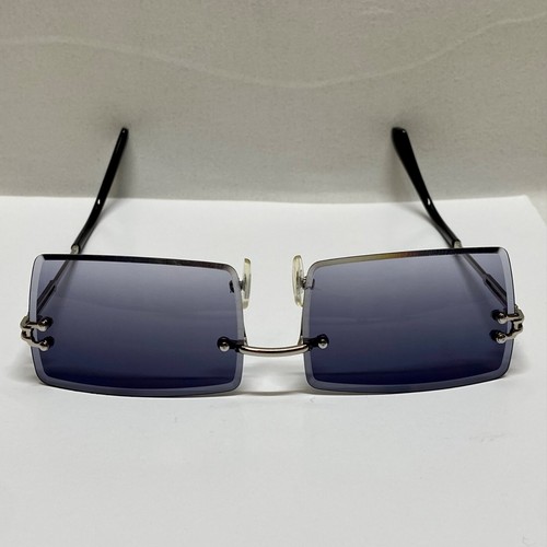 Polarized Sunglasses Rimless Dark Gray Rectangle Men's Women's Vintage-Inspired - Picture 7 of 18