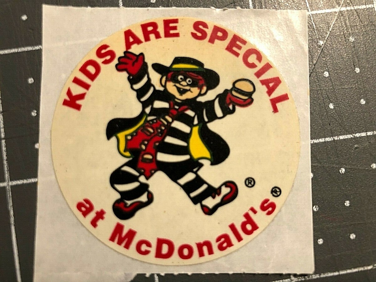 Vintage NOS Hamburglar McDonalds Sticker RARE 90s KIDS ARE SPECIAL