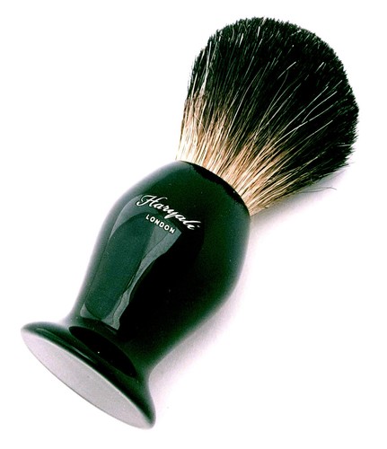 100% Black Badger Hair Shaving Brush Powder Coated Steel Handle - Picture 3 of 3