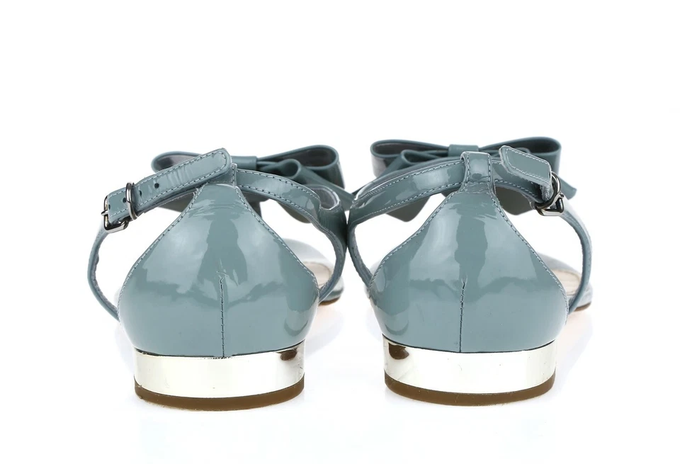 Sandalias con lazo informales de charol MIU MIU VERNICE 5 Lago talla 38,5 Foto 4 de 4