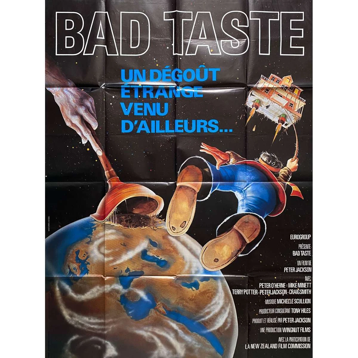 Bad Taste Movie Poster BAD TASTE Original Movie Poster - 47x63 in. - 1987 - Peter Jackson, Terry Potte | eBay