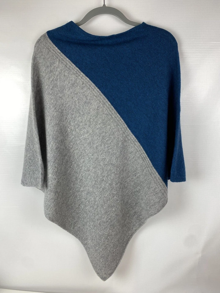 Suéter chal Celeste para mujer gris azul lana cachemir ligero, 006 Foto 3 de 4