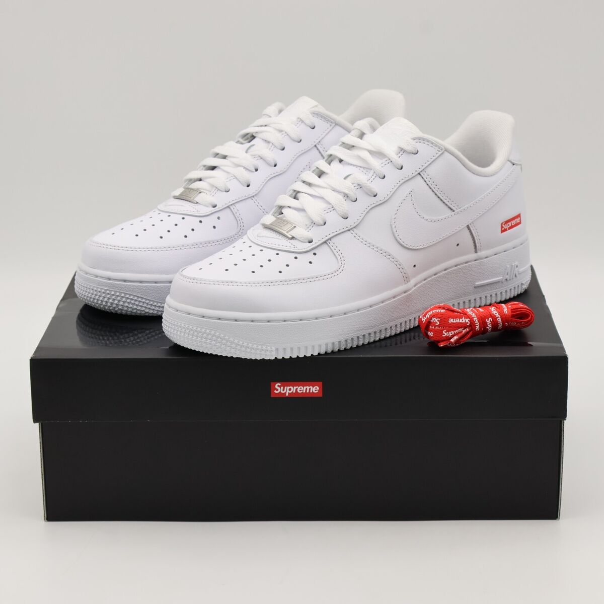 Nike Air Force 1 x Supreme Low Box Logo - White for Sale Nike Air Force 1 x Supreme Low Box Logo - White for Sale