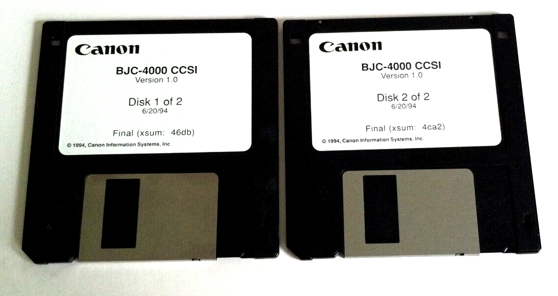 Cannon BJC-4000 CCSI Version 1.0 Computer Software 3.5