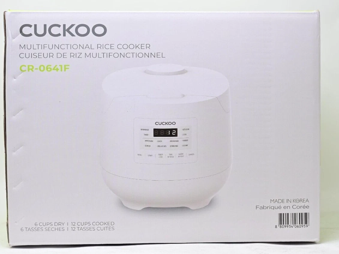 Cuckoo CR-0641F 6-Cup Micom Rice Cooker and Warmer White