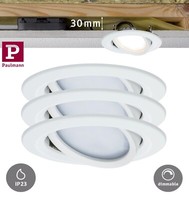 Paulmann Einbauleuchte Nova Plus Coin Dimmbar Weiß Matt 3X6W Schwenkbar Ip23