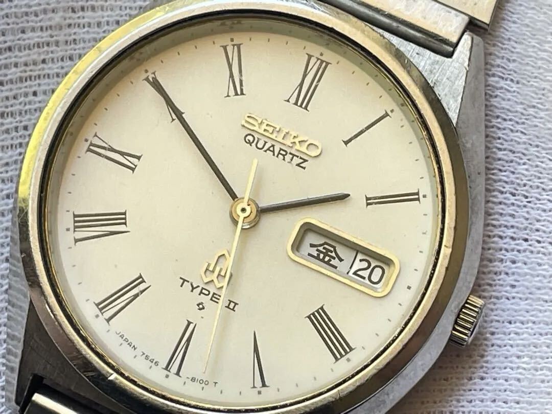 Seiko Type Ii 7546-8000 Analog Quartz Men Seik Roman Seiko Type Ii 7546-8000 Analog Quartz Men Seik Roman