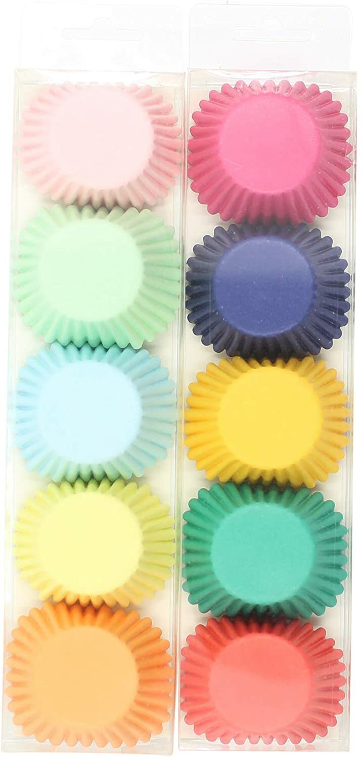 200 mini cupcake cases baking muffin cake petits fours 10 assorted