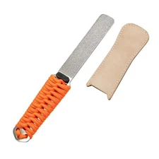 SHARPAL 325/1200# Dual-Grit Diamond Sharpening Stone with Leather Strop,Paracord