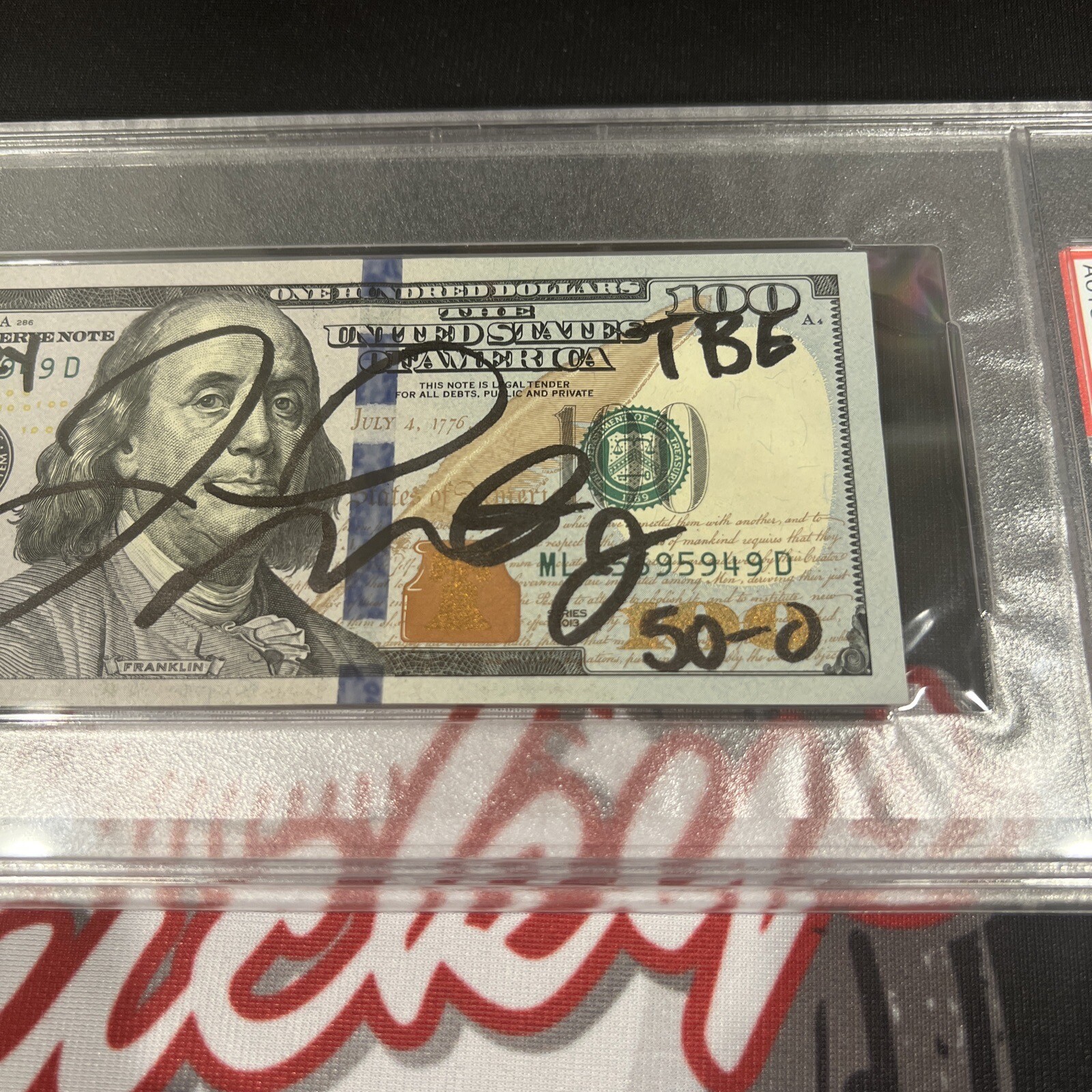 Floyd Mayweather Jr Signed $100 Bill US Currency x4 Inscriptions PSA 10 Auto M view 3