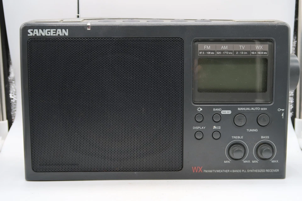 Radio CC SANGEAN WX AM FM TV de colección clima 4 bandas piezas o reparación Foto 2 de 4