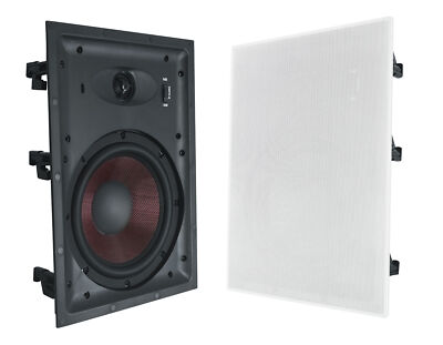 Pair Rockville WA858 8'' In-Wall Home Speakers w Kevlar Woofer+Silk Dome Tweeter