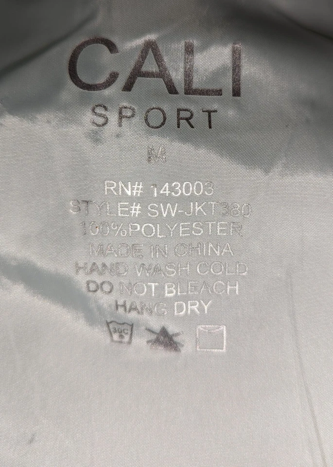 CALI SPORT sz M Windbreaker Jacket zips lightweight mint green women 2463 - Image 4 of 4