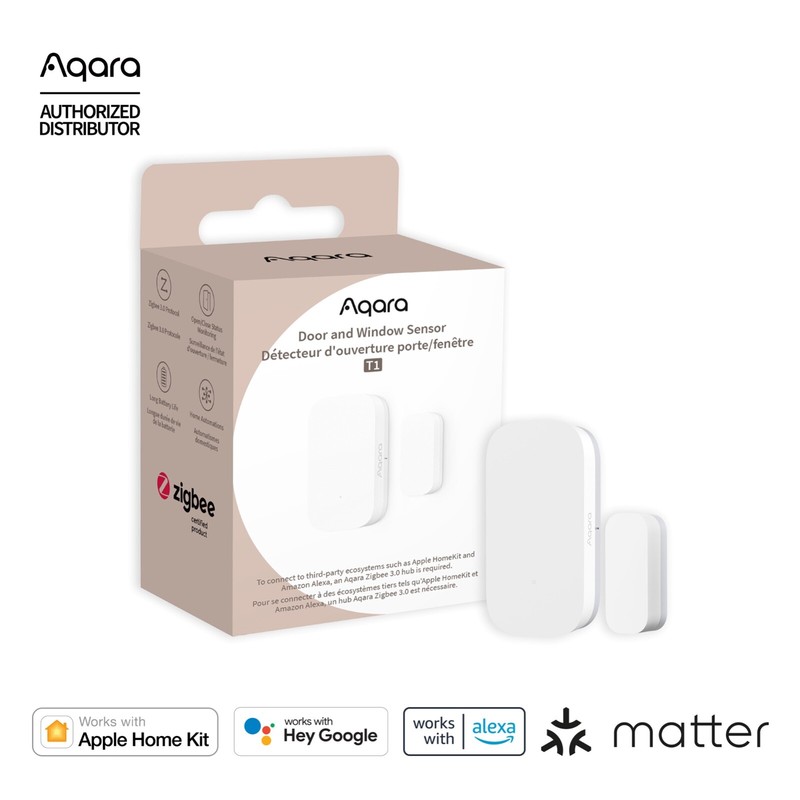 Aqara Door and Window Sensor T1 - Aqara Hub Required - Zigbee & Matter Sensor