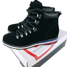 NEW BLONDO Regan Black Suede Ankle Boots Waterproof Lace Up