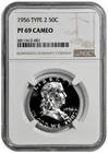 1956 Type 2 50C Silver Proof Franklin Half Dollar NGC PF 69 Cameo New Holder