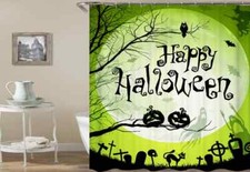 Tree Branch Under Moon 3D Shower Curtain Polyester Bathroom Decor Waterproof